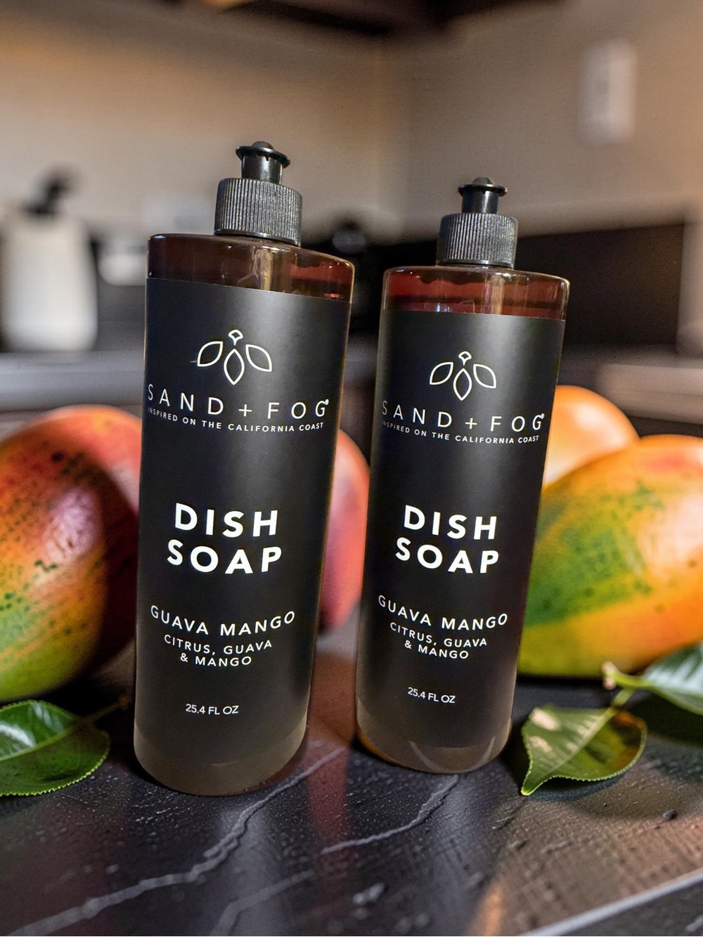Sand & Fog NWT Qty 2 Guava Mango Citrus Scented Dish Soap 25.4 Fl Oz Each